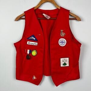 Vintage Boy/ Girl Scout / Cub Scout vest with patches and pins XL